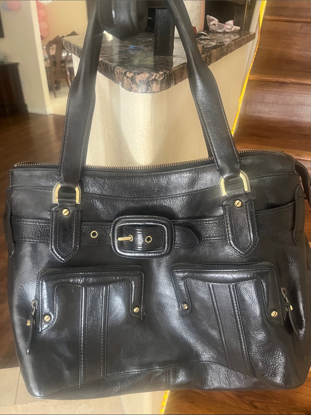 Cole Haan Genuine Leather Black Handbag